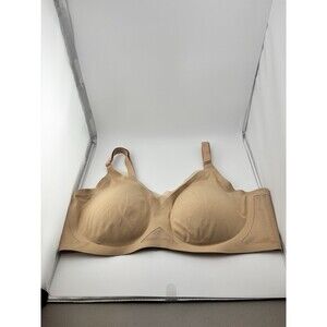 Honeylove Crossover Wireless Bra Soft Form V-Neck Sand NudeTan Large #LWBR0302-2